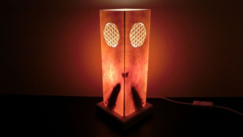 Zirben-Romantik-Lampe, Nr.1141 rechteckig, Blume des Lebens