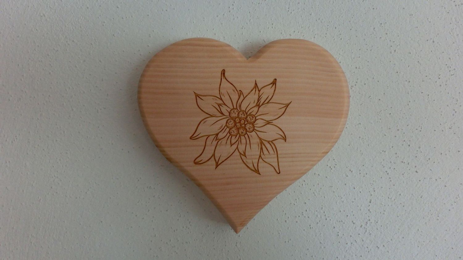 Zirbenholz - Wandbild "Edelweiß" 16 cm