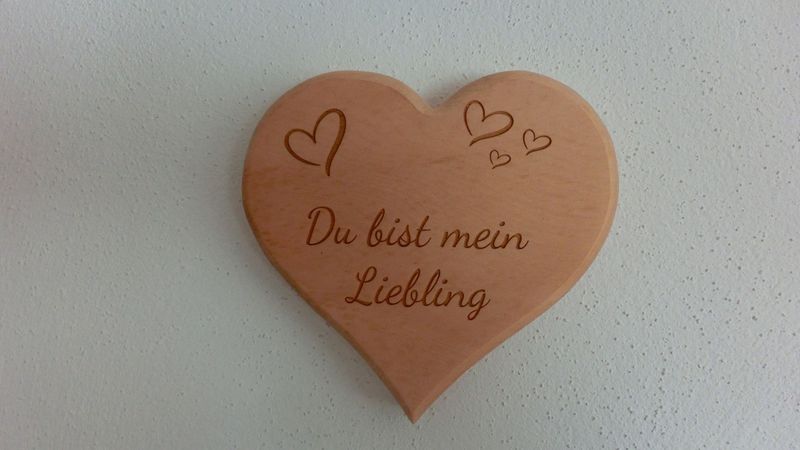 Zirbenholz - Wandbild "Du bist mein Liebling"    16 cm