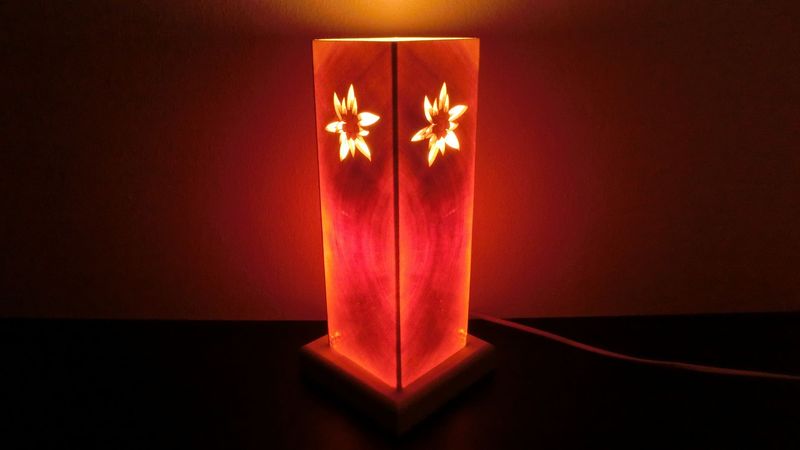 Zirben - Romantik - Lampe Nr. 1353, rechteckig, Edelweiß Zirben - Romantik - Lampe Nr. 1353, rechteckig, Edelweiß