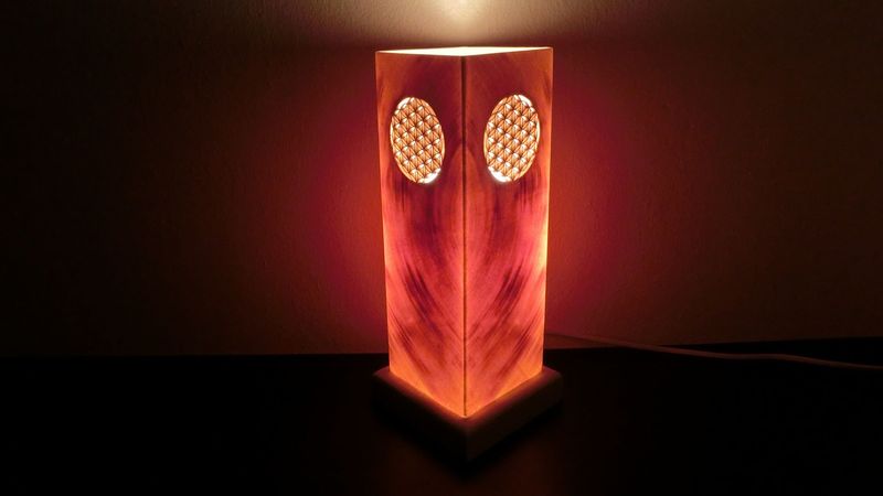 Zirben-Romantik-Lampe, Nr.1443 rechteckig, Blume des Lebens