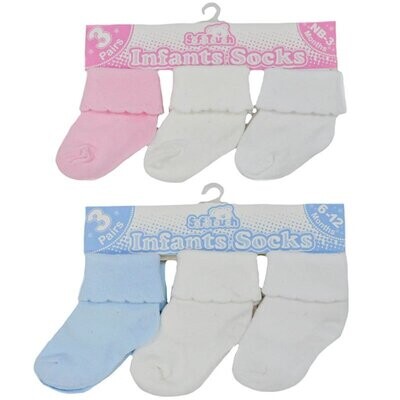 Soft Touch 3 Pack Baby Socks (S92)