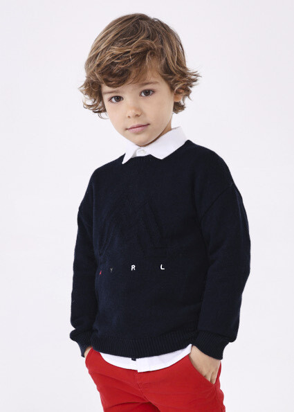 Mayoral Boys Sweater (4318), Size: 3 Years, Colour: white/Blue