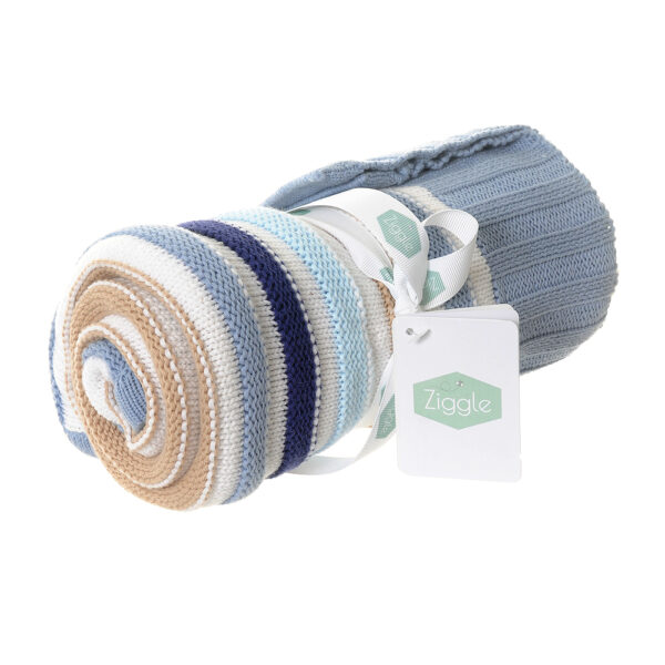 ziggle Ziggle Blue Mix Striped Blanket