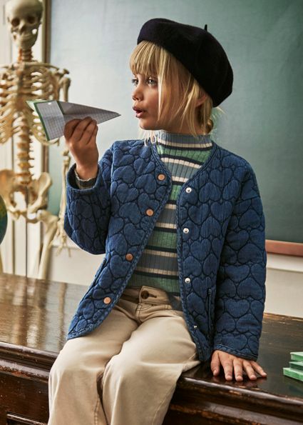 mayoral Mayoral Girls Quilted Denim Jacket