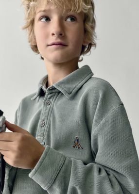 The Boston Kids Long Sleeve Polo (7112)