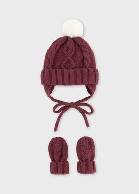 Mayoral Baby Girls Hat and Mittens Set (9120)