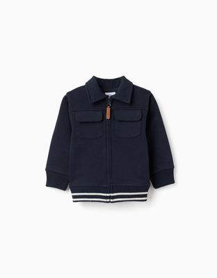 Zipped Collared Sweatshirt