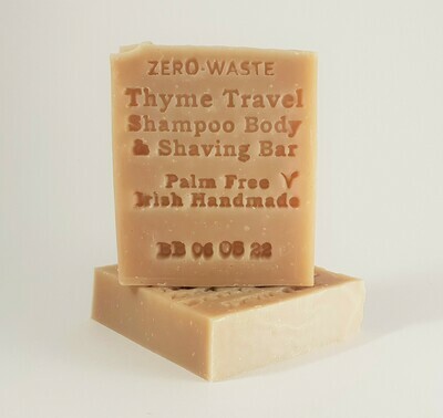 Palm Free Irish Thyme Travel Shampoo, Body, Shaving Bar