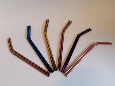 Metal Reusable Straw Coloured Single