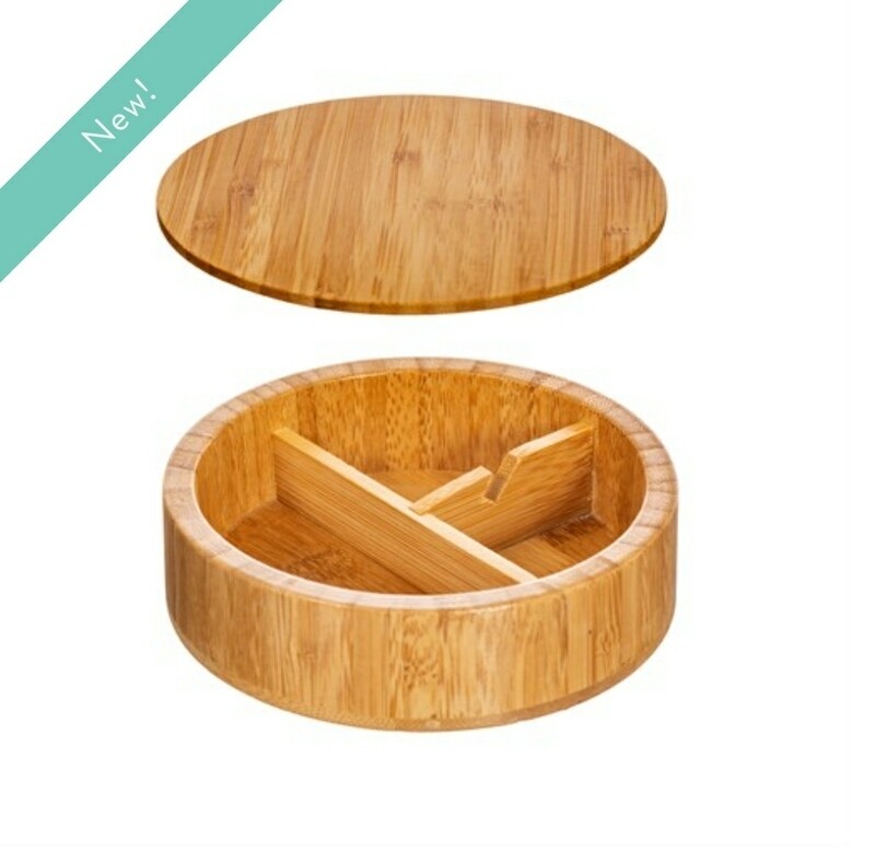 Round Bamboo Jewellery Box