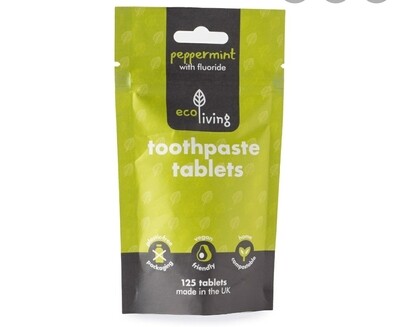 Ecoliving Peppermint Toothpaste Tabs with Flouride 125s