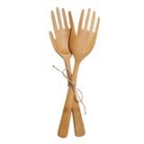 Hands Bamboo Salad Servers