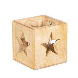 Wooden Birch Star Tea Light