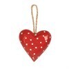 Red Polka Wooden Heart Hanging Decoration