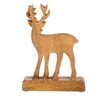 Natural Wood Standing Deer Decoration