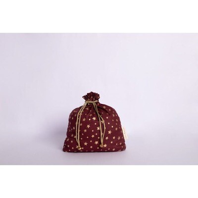 Burgundy Stars - Double Drawstrings Fabric Gift Bag