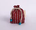 Bright Red Stripes - Double Drawstring Fabric Gift Bag