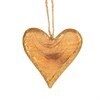 Wooden Heart with Golden Rim