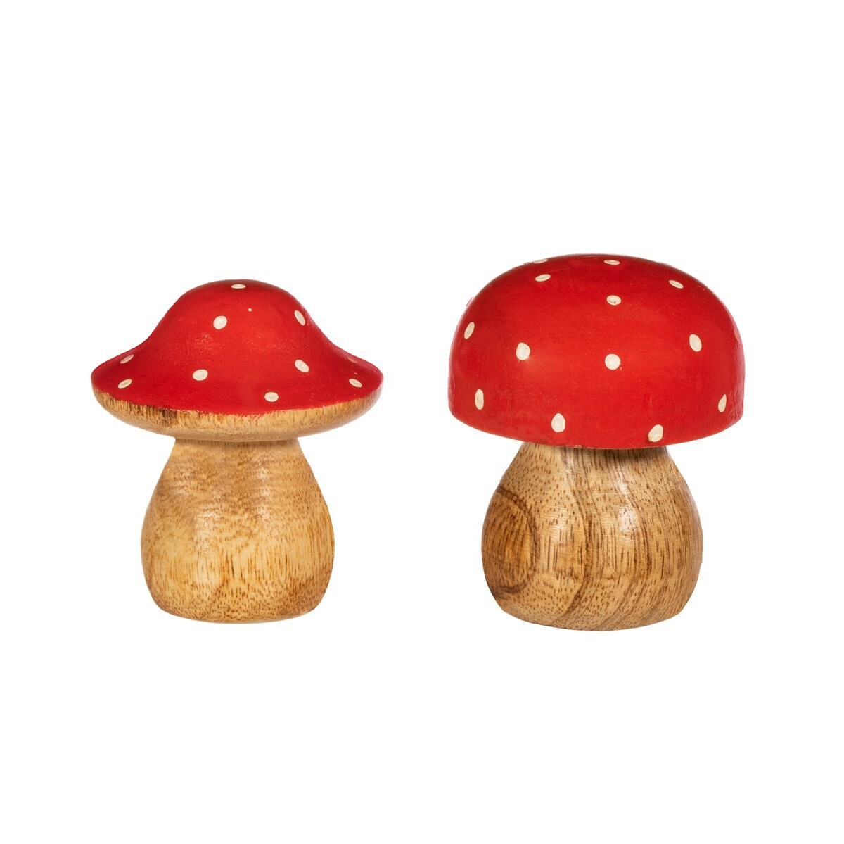 Red and White Wooden Mushroom Standing Decoration Assorted