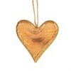 Wooden Heart with Golden Rim, Sizes: Small