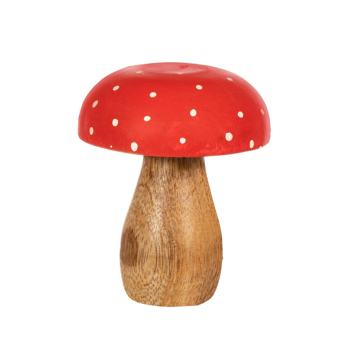Red and White Wooden Mushroom Standing Decoration
