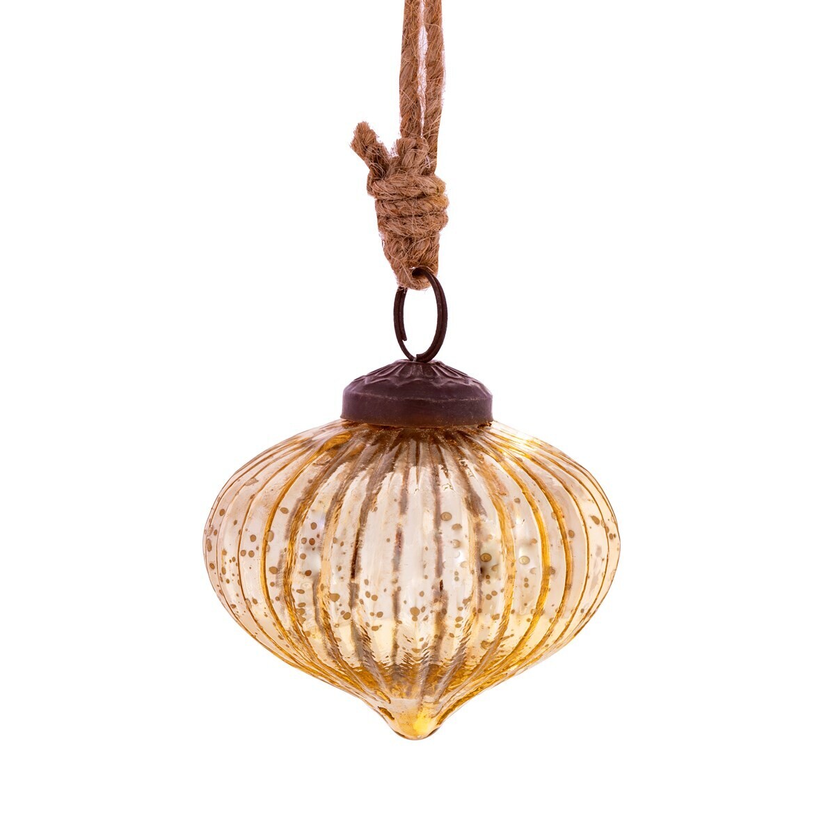 Gold Crackle Glass Onion Bauble