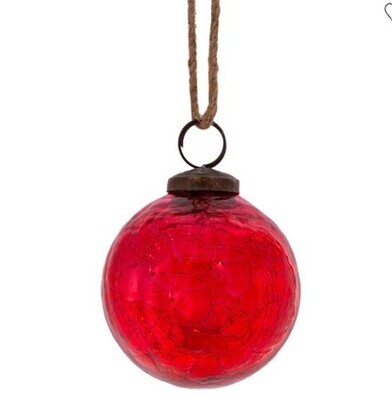 Red Crackle Glass Bauble