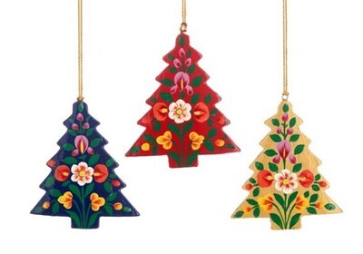Kashmiri Christmas Tree Wooden Decoration Assorted