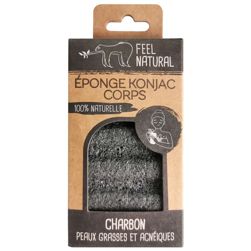 FEEL NATURAL Charcoal Body Konjac Sponge
