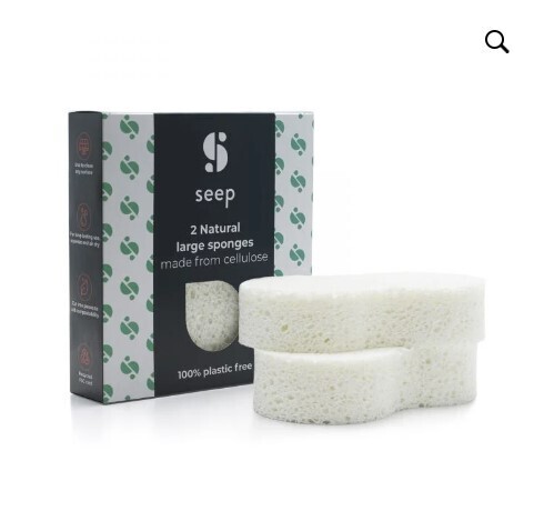 Natural large sponges made from cellulose (2 PACK)