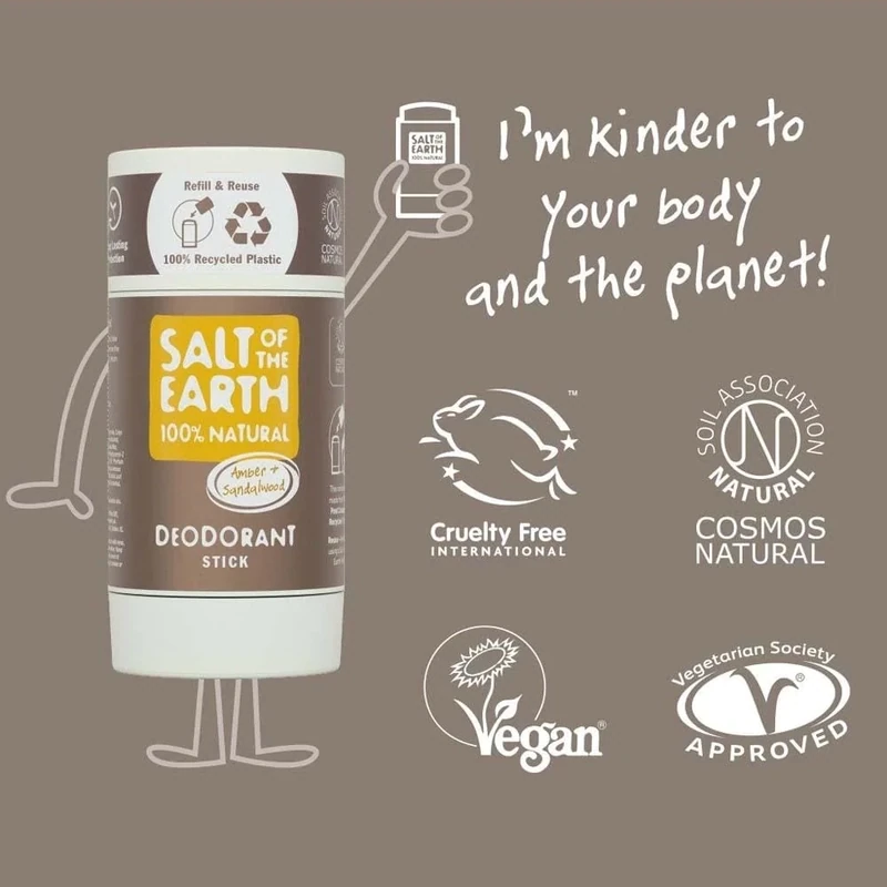 Salt of the Earth Amber &amp; Sandalwood Refillable Deodorant Stick
