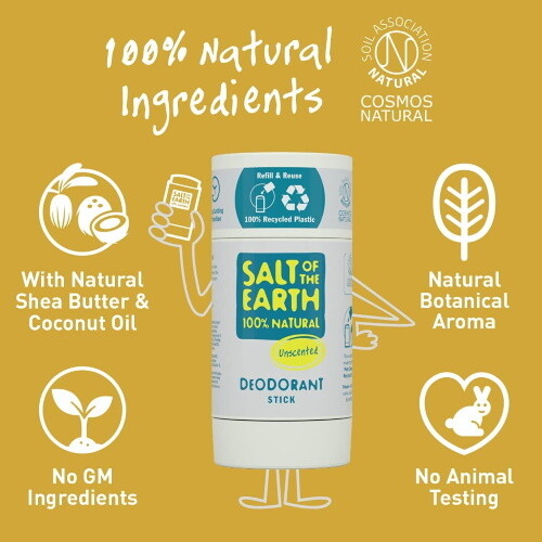 Salt of the Earth Unscented Refillable Deodorant Stick