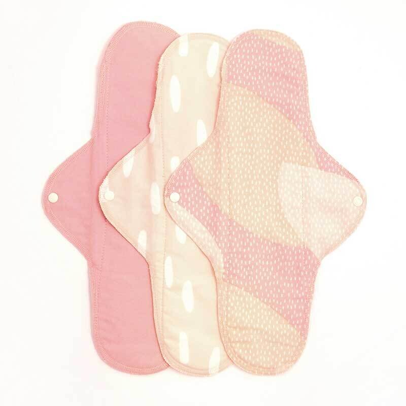 Reusable Sanitary Pads 3 Pack Classic Night Pink