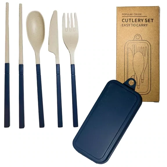 Bio-based Cutlery Set Foldable | Blue