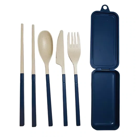Bio-based Cutlery Set Foldable | Blue