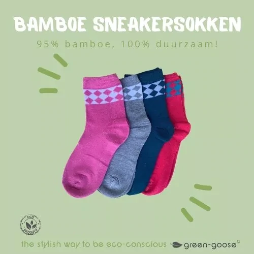 4 Pairs of Bamboo Socks Ladies | Diamonds | UK Size 3 1/2 - 7