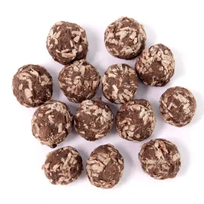 Organic Hazelnut Coated Chocolate &amp; Coconut per 100g