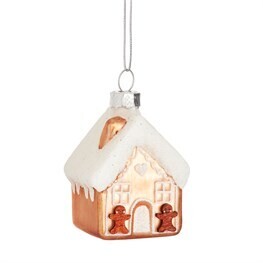 gingerbread house shaped bauble