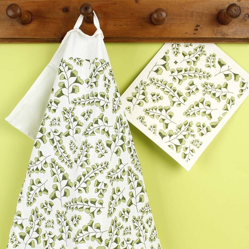 Tea Towel + Sponge Cloth Gift Set – Fern