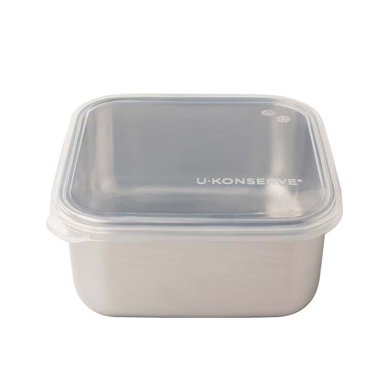 Large Square Container with Silicone Lid – 50oz Clear
