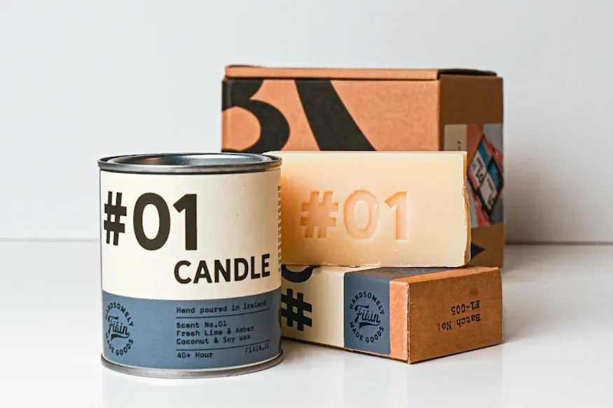 Fiain Candle &amp; soap gift set mini #01 Fresh lime &amp; amber