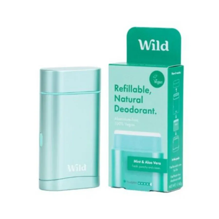 Wild men&#39;s aqua case and Mint &amp; Aloe vera deo starter pack 40g