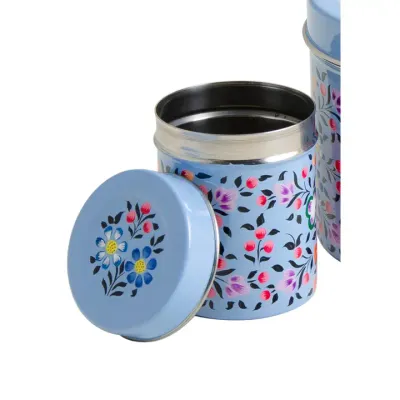 Ketaki Hand Painted Enamel Small Tea Canister