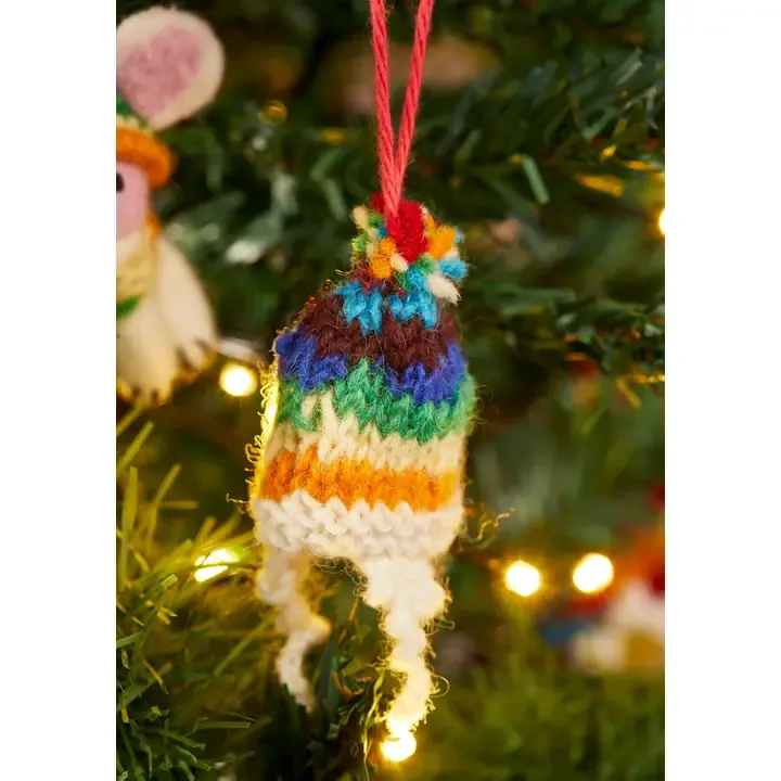 Rainbow Knitted Wool Hat Decoration