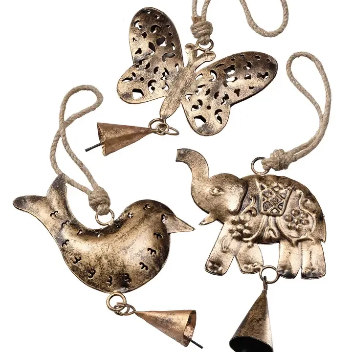 Gold Coloured Hanging Decoration with Bell