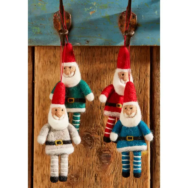 Hanging Felt Santa with Stripey Legs