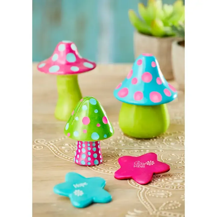 Funky Mushroom Trinket Pot - Neon