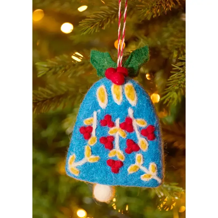 Embroidered Felt Bell Decorations