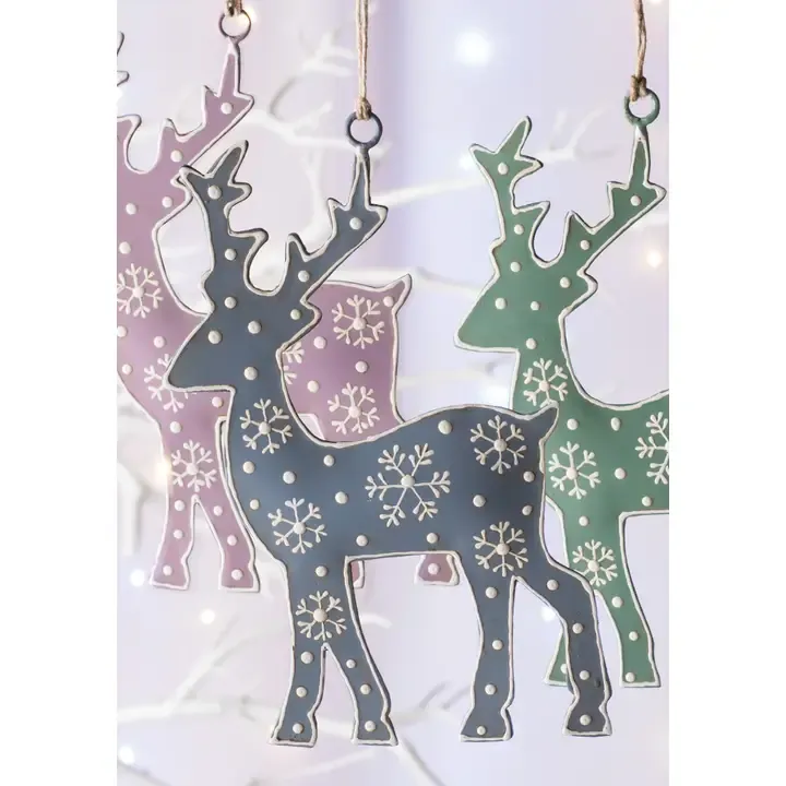 Hand Painted Reindeer Hanging Decoration